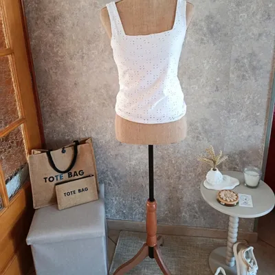 Top rétro rockabilly Pin up col carré 